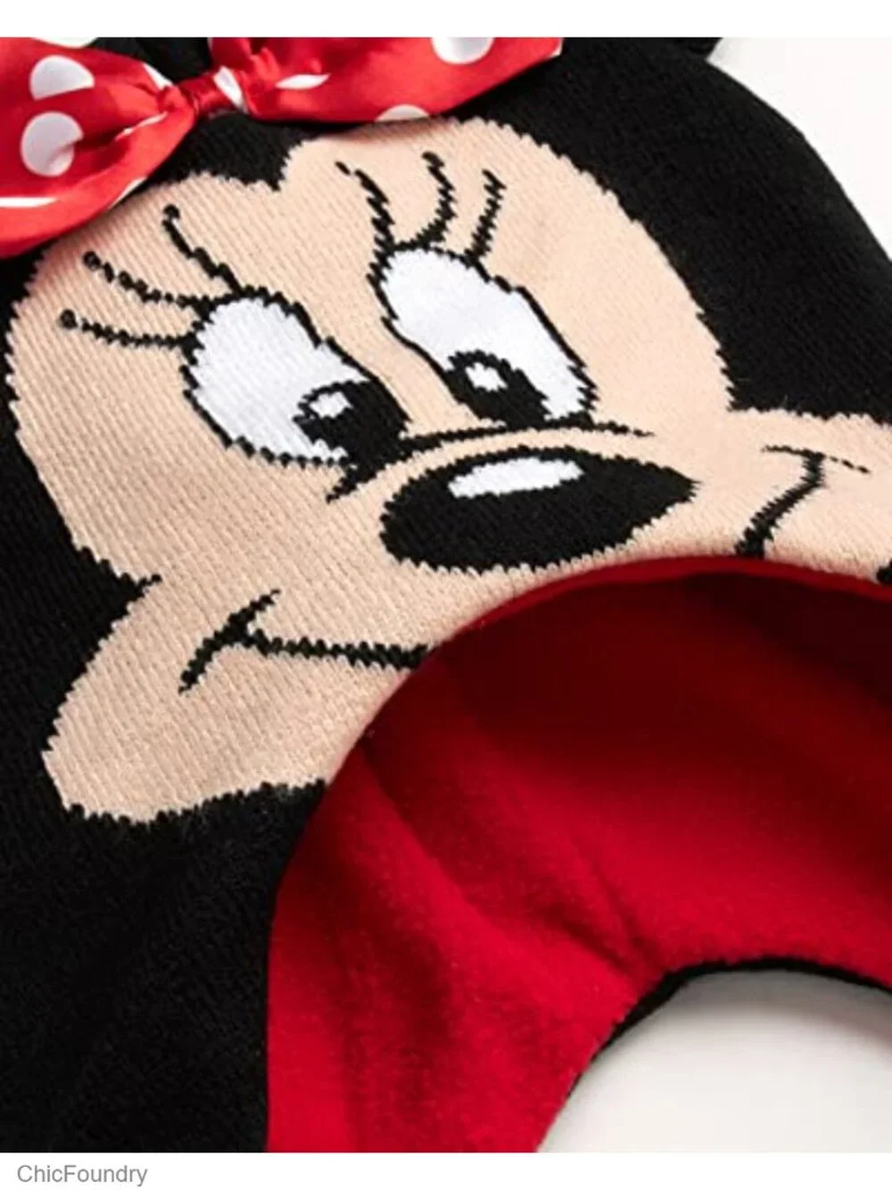 Kids Beanie Hat and Gloves Set 3D Bow Winter Cap 2 Pairs Mittens